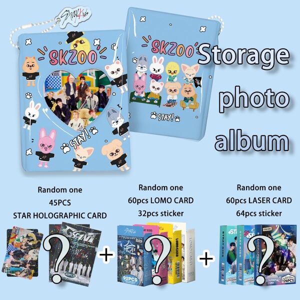KPop /STRAYKIDS/ 60pcs Cards + 32pcs Stickers/45pcs Photocard/60pcs Holographic Cards + 64pcs Stickers Boxed High-Definition Photo Cards, Concert Album Goods, Halloween & Christmas Gifts, Small Gifts, Card Album, FANS MERCH