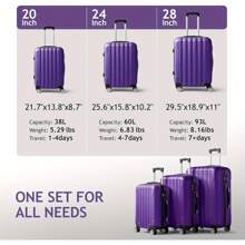 Nested Hardside Luggage Set, 3-Piece - TSA Compliant - Black - View 6