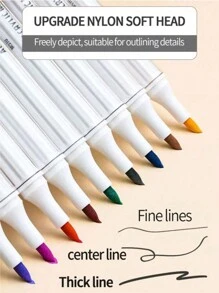 9/144pcs Morandi Acrylic Paint Pens Soft Brush Tip, Calligraphy Markers For Lettering, Card Making, Rocks Painting, Wood, Fabric, Canvas, Ceramic, Glass, DIY Art Crafting, School Supplies