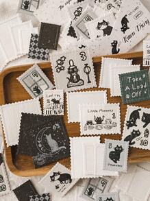 MOCARD 20 张/包压花印章贴纸，复古创意美学贴花，适用于剪贴簿、DIY 装饰、礼品、个性化相册、学校用品、返校 - 芥末黃 - 查看 6