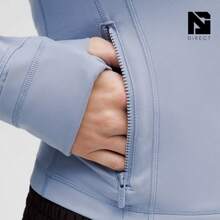 Lululemon Define Cropped Jacket Nulu-For Yoga Gym Running-Sweat-Wicking-Yoga-All Seasons Sport-Spring/Summer-Autumn/Winter-Prefect Thanks Giving Day & Chrismas Gift - Blue Willow - 查看 5