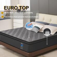 MRH 12"Inch Twin Full Queen King Pocketed Coil Black Box Mattress Hybrid Attress Innerspring Mattress Hotel Mattress
