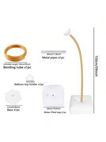 1 Set 2.5m/1.5m Asymmetrical Shape Balloon Arch Kit Free Bending Shape Deformation Balloon Column Stand Half Arch Balloon Stand With Base Balloon Arch Frame For Wedding Graduation Birthday Party Decoration,