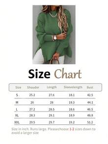 新款女士休闲简约时尚针织毛衣单色长袖上衣毛衣 - 綠色 - 查看 8