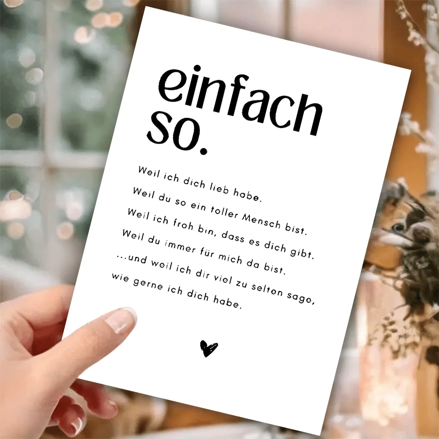 德国爱情卡，有趣的情人节和生日祝福，适合周年纪念和祝贺，祝你好运，是送给丈夫、男朋友、女朋友、妻子、最爱的人的完美圣诞礼物 - 彩色 - 查看 1