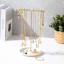 1pc Creative T-Shaped Necklace Display Stand, Earring & Bracelet Organizer, Bedroom Bathroom Office Desk Jewelry Holder, Christmas Gift