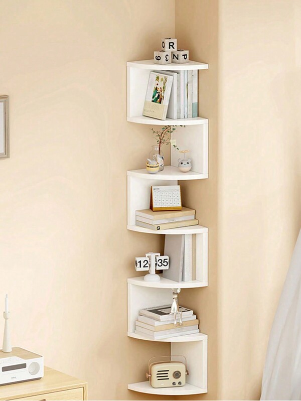 1pc Wall Mounted Corner Shelf, Triangular Wall Display Rack, Hanging Corner Shelves, Wall Corner Storage Organizer