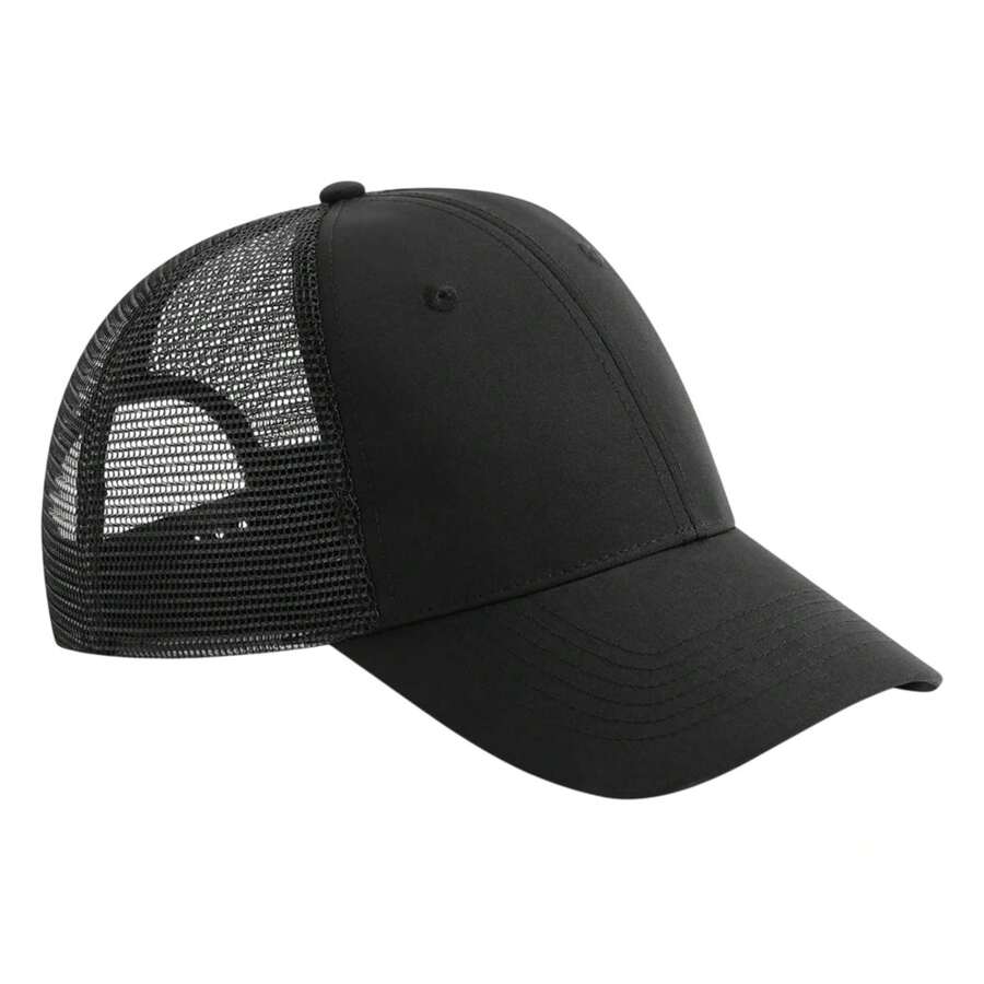 Beechfield Urbanwear 6 Panel Snapback Trucker Cap (Black)