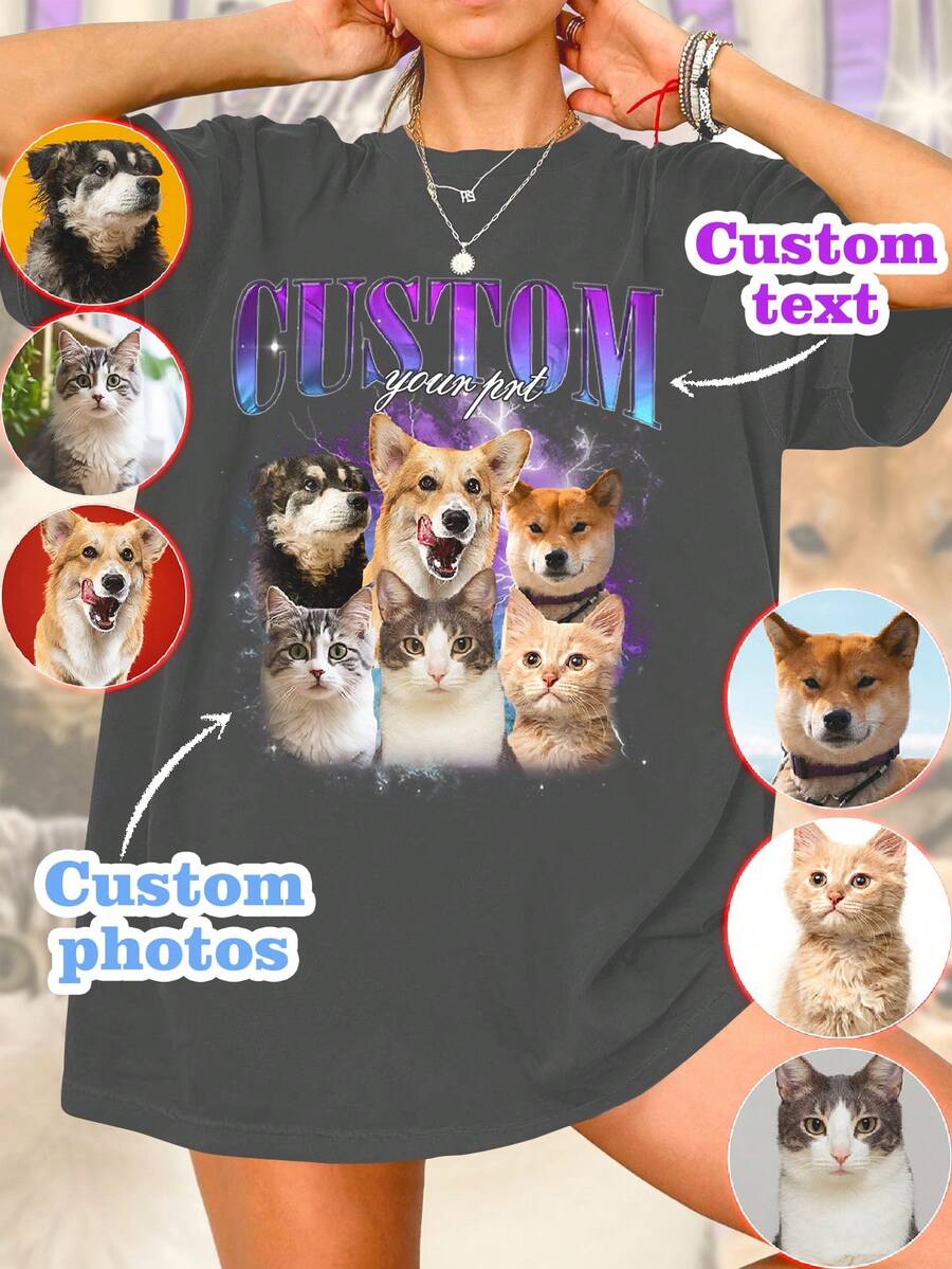 Y2K Personalized Bootleg Rap T-Shirt, Vintage Custom Photo 90s T-Shirt, Fun Gift Tee, Gift For My Couples, Vintage Top With Couples Photo, Customized Girlfriend/Boyfriend Shirt,Ornamental,Dawg,Unique,Custom,Belle Costume,Ideal Gifts For Her,Family,Friends,Pink Girls,For Holiday,For Vacation,For Anniversaries