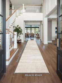 1pc Tapete cinza claro, estilo minimalista moderno, tapete de canal, tapete de corredor, tapete de quarto, tapete de sala de estar, tapete de cozinha, tapete de veludo cristal, 850g/m²0,8cm de espessura antiderrapante lavável e lavável à máquina, decorando a casa em todas as estações, vem com adesivos antiderrapantes grátis