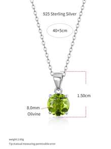 1pc Fashionable Minimalist 925 Sterling Silver Multi-Color Natural Stone Pendant Necklace, Suitable For Women's Daily Wear/Gift/Party