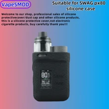 Vỏ bảo vệ bằng silicon cho thiết bị VapeSMOD SWAG PX80 Vape, Thiết kế có kết cấu, Chống bụi và rơi - Nhiều màu - Xem 4
