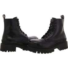 Balenciaga Strike Womens Leather Lace Up Combat & Lace-Up Boots - màu đen - Xem 2