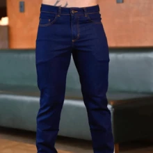 Calça Jeans Masculino Slim Com Elastano Confortavel Basica Trabalho Casual Direto da Fabrica