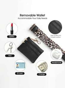 Regulowany Pasek Portmonetka z Panterką Smycz Do Telefonu Komórkowego Odpinany Pasek z Panterką, Nadruk w Panterkę, Produkty Ręcznie Robione, Nadruk w Panterkę Losowo. Regulowany Nylonowy Pasek Na Ramię, Portmonetka, Geometryczny Przekątny Pasek Do Plecaka, Modne Akcesoria Z Mini Portfelem-Odpowiedni Dla Kobiet-Modny I Praktyczny-Idealny Prezent Dla Fashionistek.