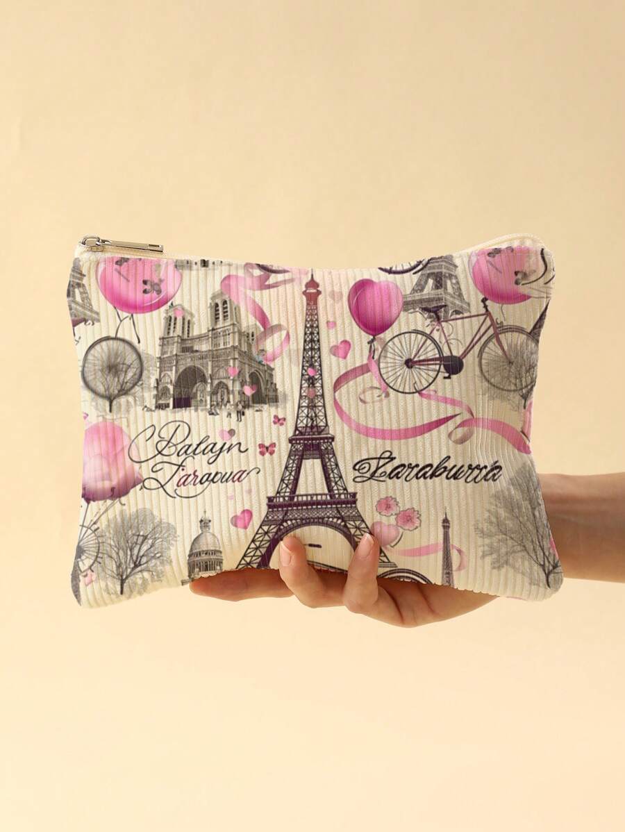 Interest Pattern Double Sided Printed Diamond Cosmetic Bag Multifunctional Carry-On Bag - Portable Toiletries Zipper Storage Bag Suitable For Girls Ladies Cosmetics And Travel Necessities Zipper Cosmetic Bag