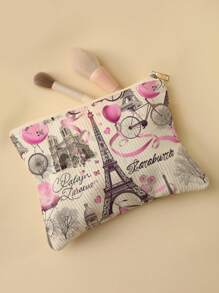 Interest Pattern Double Sided Printed Diamond Cosmetic Bag Multifunctional Carry-On Bag - Portable Toiletries Zipper Storage Bag Suitable For Girls Ladies Cosmetics And Travel Necessities Zipper Cosmetic Bag