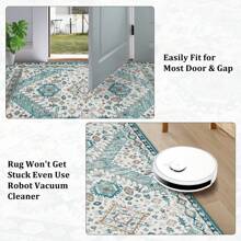 Vintage-Teppich, Flächenteppich, rutschfest, fusselfrei, für den Innenbereich, niedriger Flor, dünner Teppich für Eingangsbereich, Schlafzimmer, Wohnzimmer, Heimdekoration