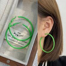 6 Pairs 80s Neon Hoop Earrings - Lightweight, Retro,  And Vibrant For Costume Parties And Dancing - Gold - View 4