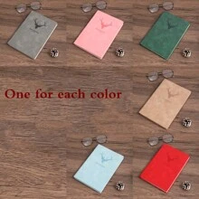 1pc/2pcs/3pcs/6pcs 平装鹿头小羊皮 200 页笔记本，软皮/护眼纸/丝带书签/鹿头 LOGO，适合商务办公/校园生活/日常生活/节日礼品/日记本/手帐本/会议笔记本