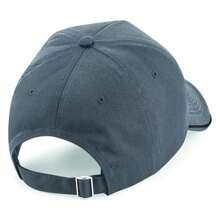 Beechfield Adults Unisex Authentic 5 Panel Piped Peak Cap (Graphite Grey/Black) - 220gsm 100% Cotton - Grey - View 2