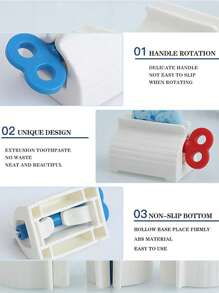 Exprimidor de tubo de pasta de dientes - Rodillo manual para exprimidor de tubo de pasta de dientes, exprimidor de cepillo de dientes, soporte para pasta de dientes, exprimidor de pasta de dientes, exprimidor de tubo de pasta de dientes, dispensador de pasta de dientes de uso múltiple, soporte enrollable para pasta de dientes, decoración de baño del hogar, decoración de otoño, regreso a la escuela - Multicolor - Ver 5