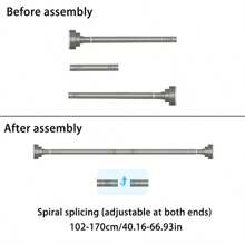 [Popular] 1pc Adjustable Tension Rod, Double-Sided Adjustable, With Plastic Base, Stainless Steel Material, Suitable For Shower Curtain, Window Curtain, Closet, And Balcony Clothes Drying, Available In Silver, Black, White, Graybedroom,Organizer,Organiser,Home Storage,White T Shirt Women,Black Pants Women,Ladies Winter Clothes,Dress,Winter Clothes For Ladies,Elegant Woman Dresses,White Shirt For Ladies,Long Sleeve,White Jumpsuit For Women,Spring Dresses For Women,Spring Outfits For Women,Spring,Spring Clothes,Minimalist,Summer Tops