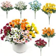 1/3/6pcs Romantic Premium Artificial Daisy Flowers Centerpieces Plastic Flowers Silk Bouquet For Wedding Room Home Hotel Party Event New Years Gifts Handheld Flower Arrangement For Valentine's Day Wedding/Home/Bedroom/Living Room/Table Decoration/Bride's Bouquet/Outdoor Garden Birthday Graduation,Fall Decor,Autumn - Multicolor - View 12