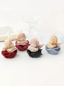 1 件梦幻天使和玫瑰形状，DIY 香薰蜡烛制作套件，石膏雕像制作模具，不对称物品形状适用于家居装饰，适用于家庭装饰、壁炉、客厅、中央装饰、办公室、情人节礼物、蜡烛套装、香薰蜡烛、朋友礼物、女性礼物 - 白色 - 查看 5