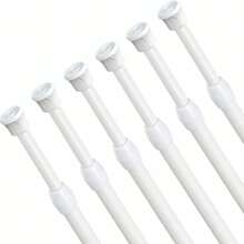 Rzctukltd Extendable Curtain Poles No Drill Spring Net Curtain Pole 40-150cm Voile Curtain Tension Pole Adjustable Telescopic Rods Extendable For Kitchen Cupboard Bathroom Window Home Bathroom Decor Fall Decor Bathroom Accessories Back To School - White - View 6