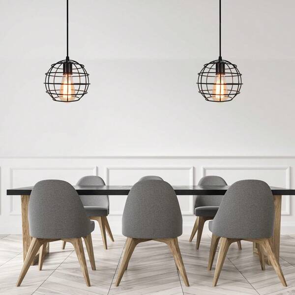 Oval Birdcage Lampshade Retro Industrial Black Creative Metal Wire Cage Diy Decorative Ceiling Lighting Suitable For Bedroom, Dining Room, Living Room, Kitchen Island E27 With Lamp Holder Accessories (Excluding Bulb/Socket) Only 1 Lampshade ≈18cm/7.09inch Gifts Birthday Graduation