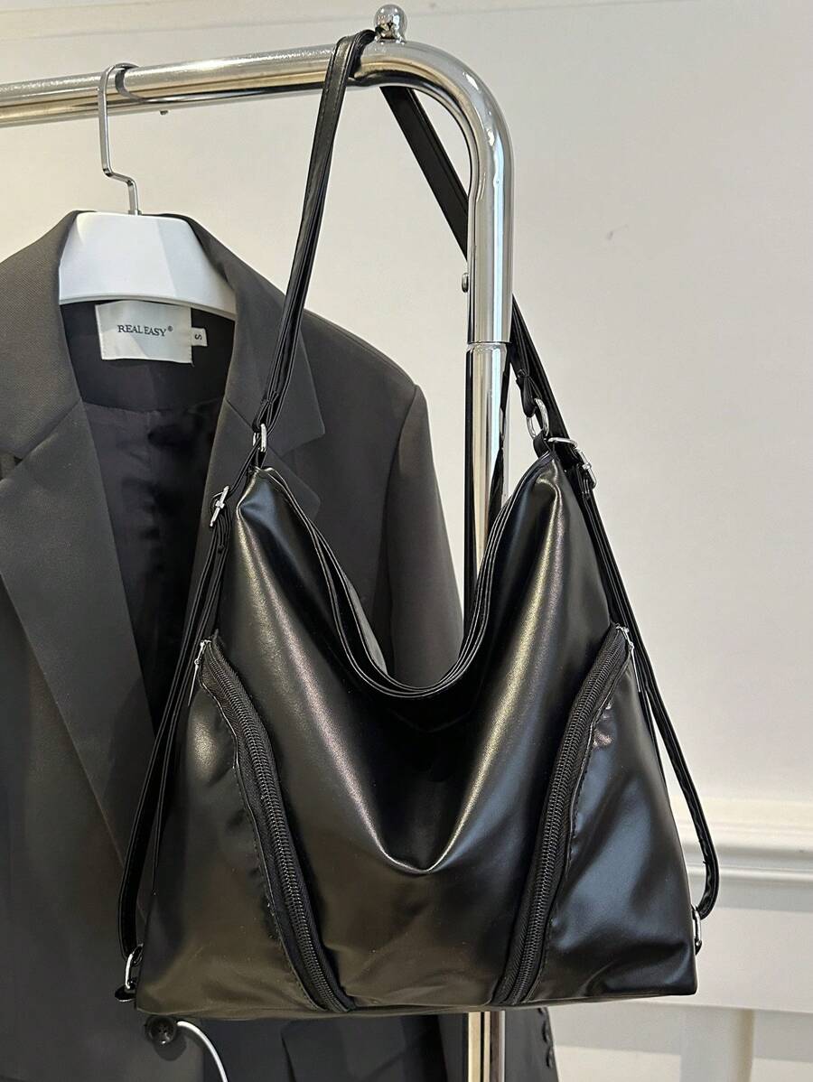 2025 New Korean Fashion Soft Leather Women Handbag, Minimalist Versatile Multi-Pocket Solid Color Shoulder Crossbody Tote Bag