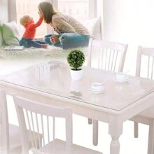 Tấm bảo vệ bàn ăn/bàn cà phê bằng nhựa PVC mềm dày 1mm, chịu nhiệt/dầu/nước, dùng cho nhà bếp, phòng khách - Khăn trải bàn PVC trong suốt - Xem 11