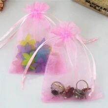 50/100pcs Pink Organza Gift Bags, Festival Celebration Candy Bags, Wedding Party Favor Bags, New Year Party Colorful Drawstring Mesh Bags With Ribbons, Multi-Size Options, Baking Packaging Bags, Jewelry Gift Packing Bags, Event & Party Favor Net Bags, Suitable For Various Weddings, Back To School Gifts, Family Gatherings, Festivals, Celebrations, Outdoor Parties, All Seasons, Can Be Used As Fruit Protection Bags - Multicolor - View 14
