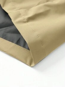 男士连帽抽绳软壳防风夹克，运动休闲风，正面大口袋，侧边拉链口袋，适合日常穿着，百搭流行款。 - 卡其色 - 查看 9