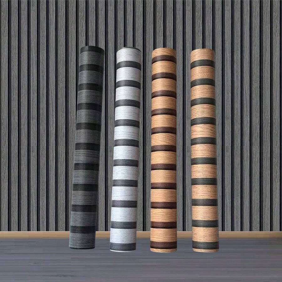 1 卷 3/5/10 米新中式格子条纹壁纸，PVC 防水防霉无纺布隔音适用于室内卧室客厅餐厅、DIY 派对场景装饰、家具翻新适用于光滑墙面