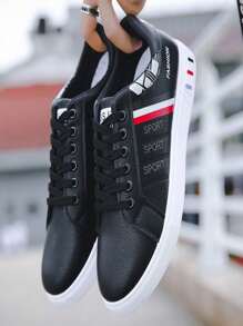 Zapatos deportivos antideslizantes transpirables y ligeros para hombre en verano, zapatos casuales nuevos y versátiles2024 con malla resistente al olor,Zapatillas deportivas para hombre de color sólido, ligeras y transpirables de malla de tela, talón suave y cómodo para proporcionar estabilidad, diseño de suela - Negro - Ver 5