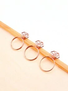 20PCS Diamond Ring Shape Paperclips With Clear Case, Rose Gold/Gold, Notepad Holder Fun Office Supplies College Gifts Wedding Decoration