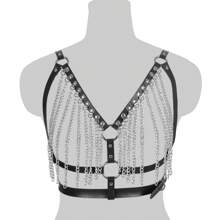 Dây đeo thân bằng da kiểu Gothic có thể điều chỉnh, phụ kiện dây đeo ngực cho tiệc tùng và câu lạc bộ. - A - Xem 14