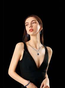 Bolso de noche con rhinestones para mujer, set de 4 pinzas para la oreja con rhinestones para novia y boda, gargantilla, brazalete y colgante, bolso brillante perfecto para fiesta, boda, baile de graduación, cena/banquete, vestido de novia, ropa formal, vestido de baile de graduación, vestido de cumpleaños