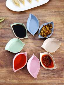 5 件装小麦秸秆叶形调味盘，创意塑料厨房调味盘，蘸酱盘 - 彩色 - 查看 9
