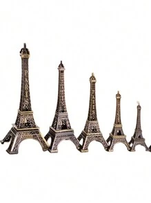 1 pieza Decoración del hogar de la Torre Eiffel de París, adorno creativo, artesanía de metal, modelo de torre de construcción, decoración romántica para boda y Día de San Valentín - Multicolor - Ver 8