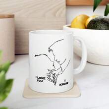 I Love You, I Know Ceramic Mug 11oz,Han Solo And Princess Leia , Ideal Gift For Couples - White - View 8