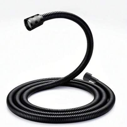 Mangueira de chuveiro espessada de latão, 1 peça, tubo externo de aço inoxidável 304 e tubo transparente interno de PVC, mangueira de chuveiro antiexplosão de alta densidade para aquecedor de água de banheiro, comprimento de 1,5/2 m