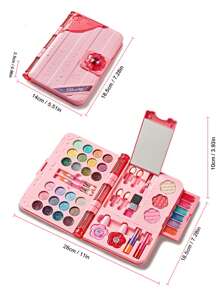 Mädchen Kunststoff Makeup Geschenkset: Rosa Notizbuch, Kunststoff Makeup Spielzeug Box. Spielzeug Geschenk (Farbe/Platzierung zufällig)