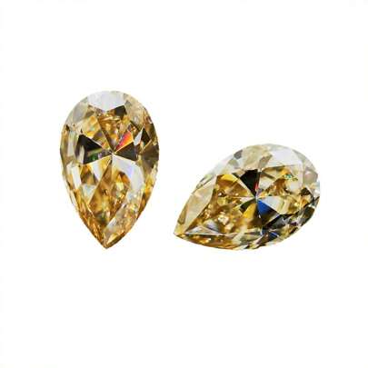 En 100 % Moissanite Champagne D Färg Päronslipad VVS1 Moissanite lös sten med GRA-certifikat