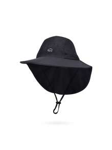 1pc Men's Summer Wide Brim Sun Hat, Outdoor Fishing Hiking Breathable UV Protection Cap