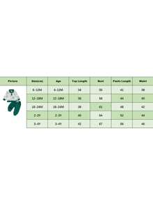 Boys Autumn 2PCS Outfit Sets Long Sleeve Lapel Golf Print Tops Solid Color Pants Sets - Green - View 9