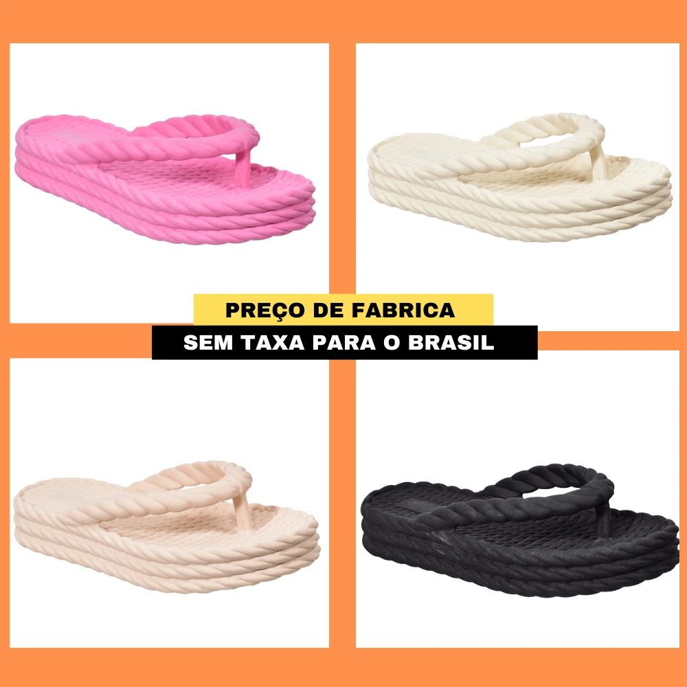 Chinelo Feminino 3 Tranças Plataforma Nuvem Ortopédico Confortável Macio - Rosê - Visão 1