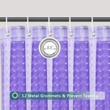 1 bucată perdea de duș pentru baie EVA 3D transparentă cu design ochi de pisică, dimensiune 180cm X 180cm Decor baie pentru casă - Violet - Vizualizare 3
